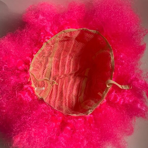 Hot Pink Afro Wig with Glasses - Picture 4 of 11